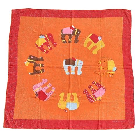 hermes le ronde des elephante scarf